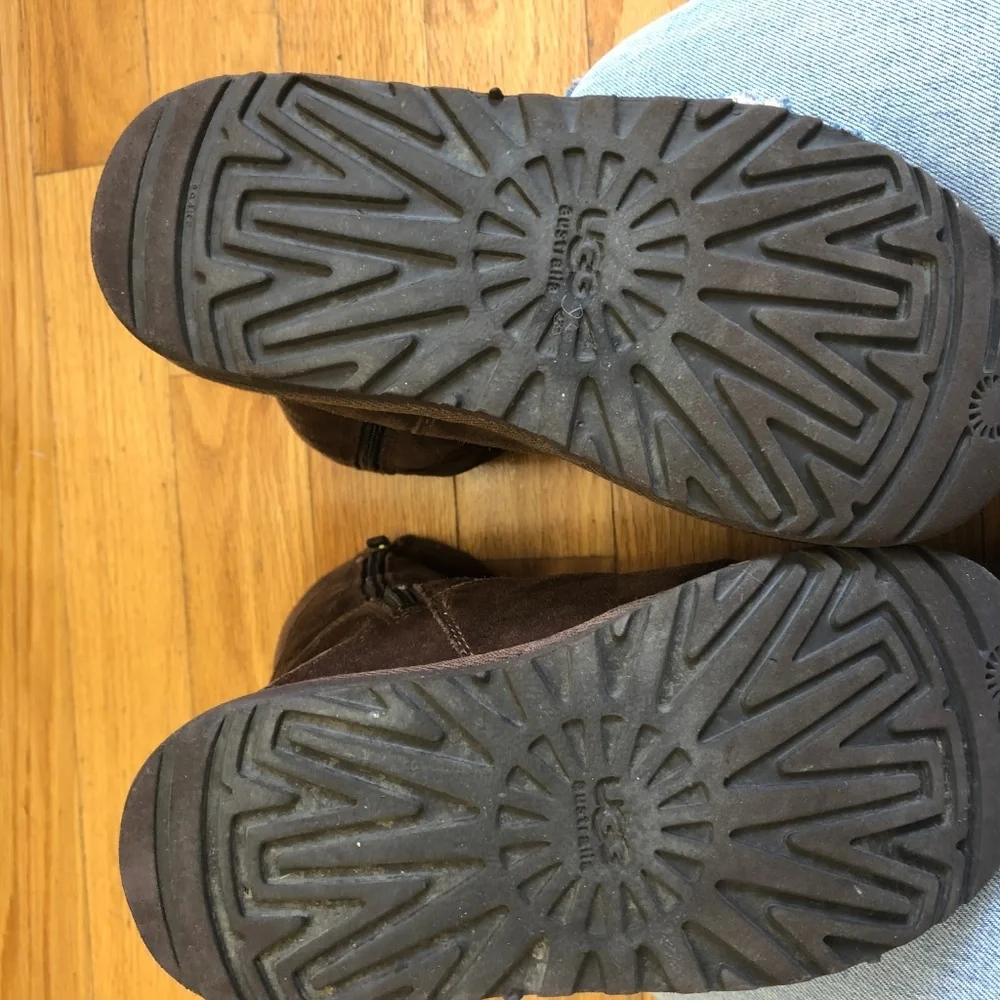 UGG Chocolate Brown Zip-Up Boots Size 3